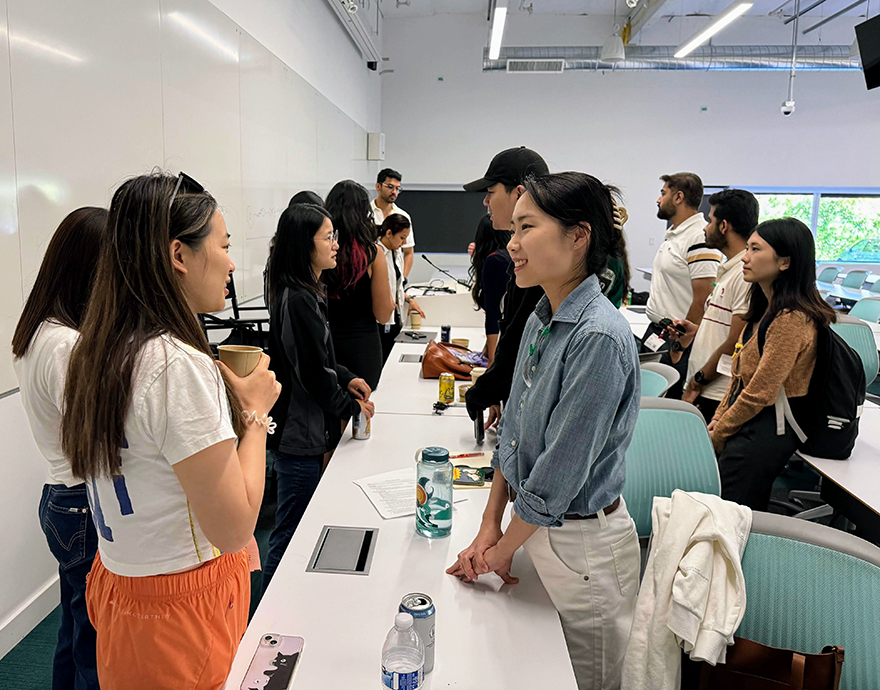 students talking