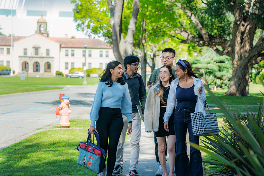 student walking at CMU-SV